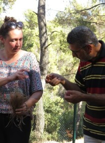 Basket weaving in the middle of the forest