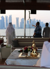 See Doha from the Sea on the Dhow Boat (Sunset View)