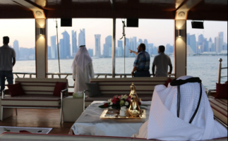 See Doha from the Sea on the Dhow Boat (Sunset View)