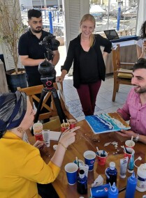 VR 360 of Painting workshop with view on the Red Sea